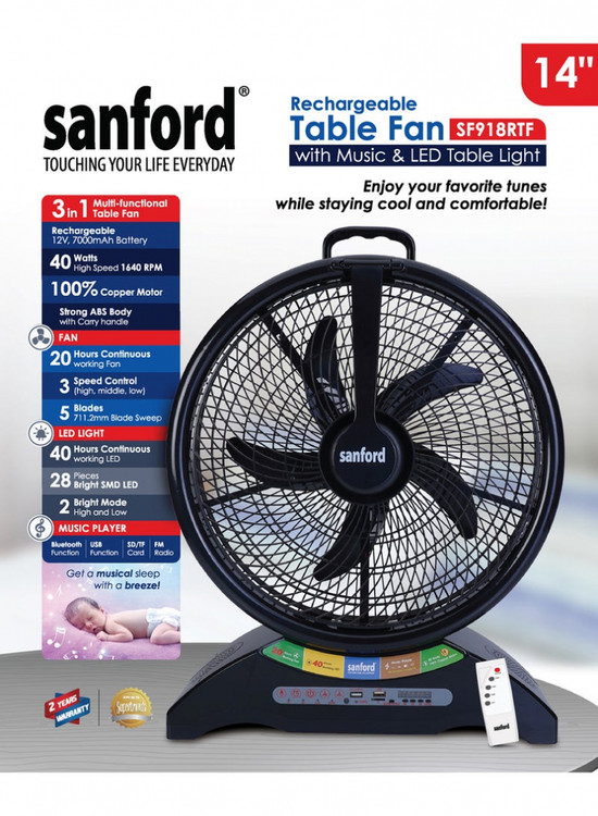 پنکه شارژی سانفورد مدل 918