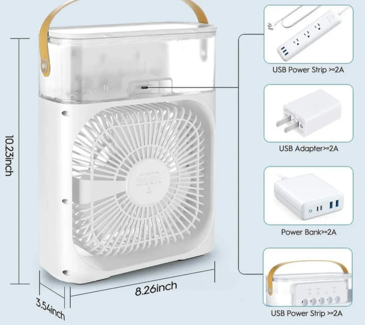 پنکه مه پاش رومیزی مدل Air Cooler Fan (اصلی)