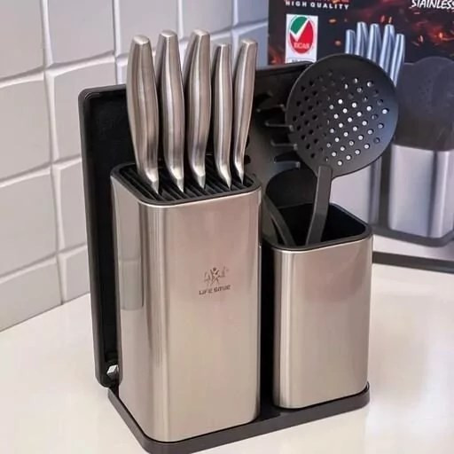 🔪 ست سرویس چاقو و کف گیر لایف اسمایل مدل nsel12