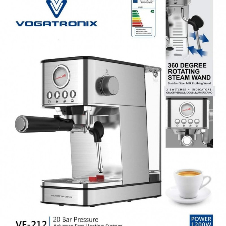 اسپرسوساز وگاتی VE-212 | پرفشار ۲۰ بار، بویلر استیل