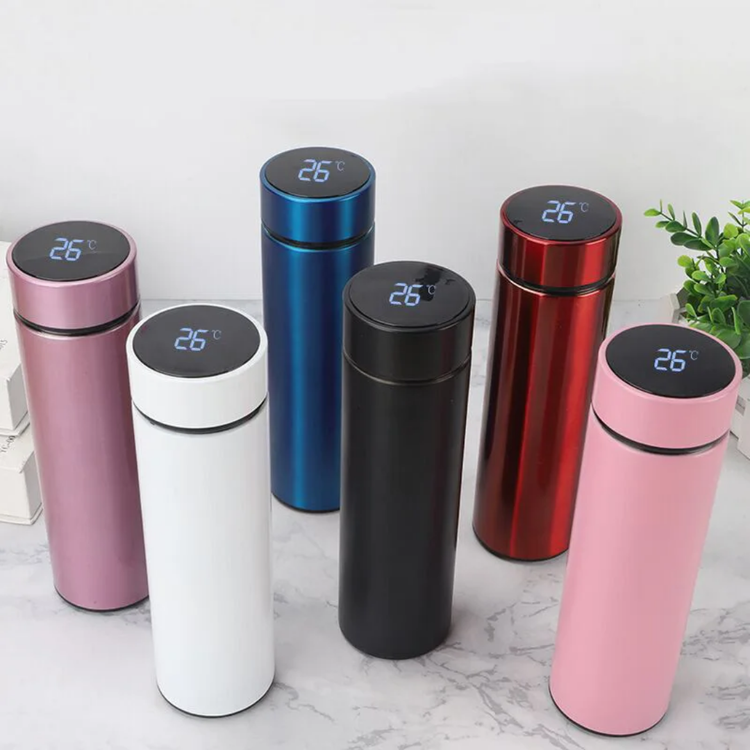 فلاسک درجه دار 500 میلی لیتری هوشمند استیل 316 با نمایشگر دما مدل X-327– (کیفیت بالاتر از 304)