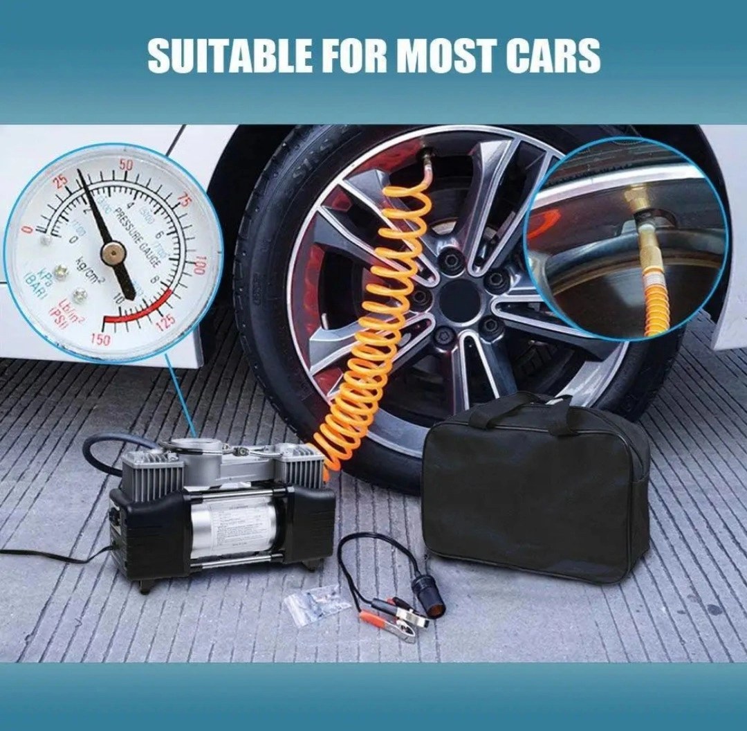 کمپرسور باد فندکی خودرو دو سیلندر 12 ولت کد 628-4X4 (اصلی)