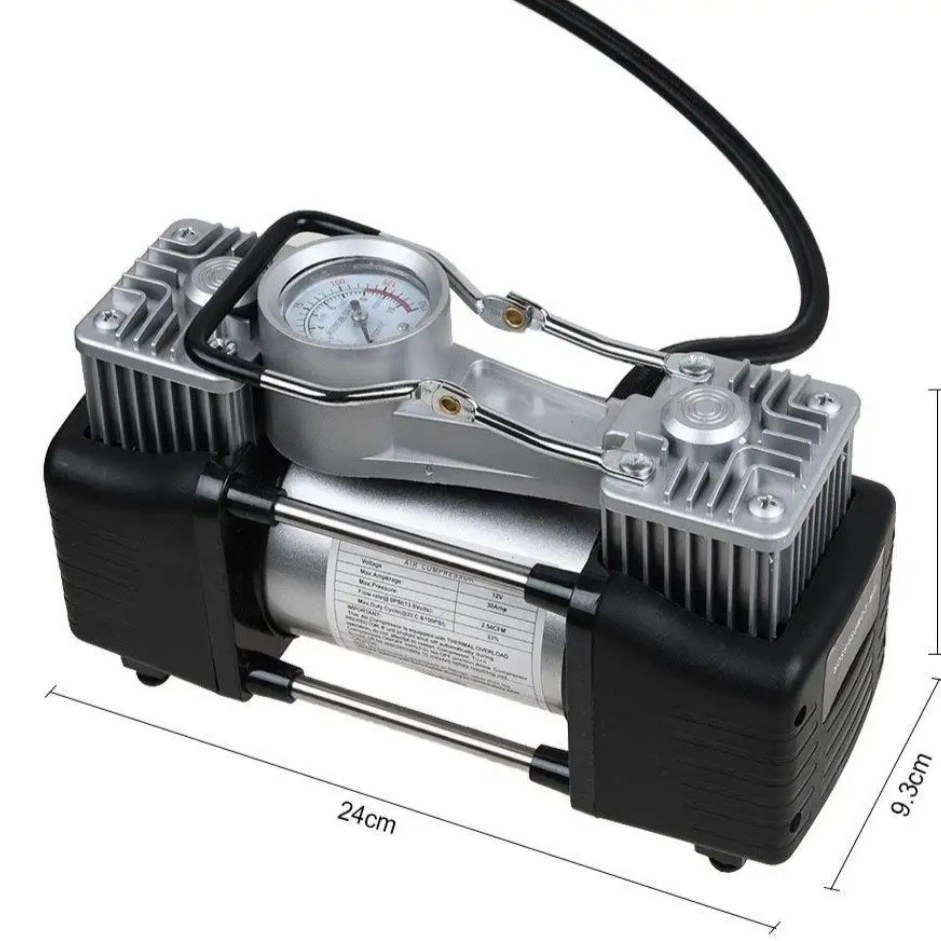 کمپرسور باد فندکی خودرو دو سیلندر 12 ولت کد 628-4X4 (اصلی)