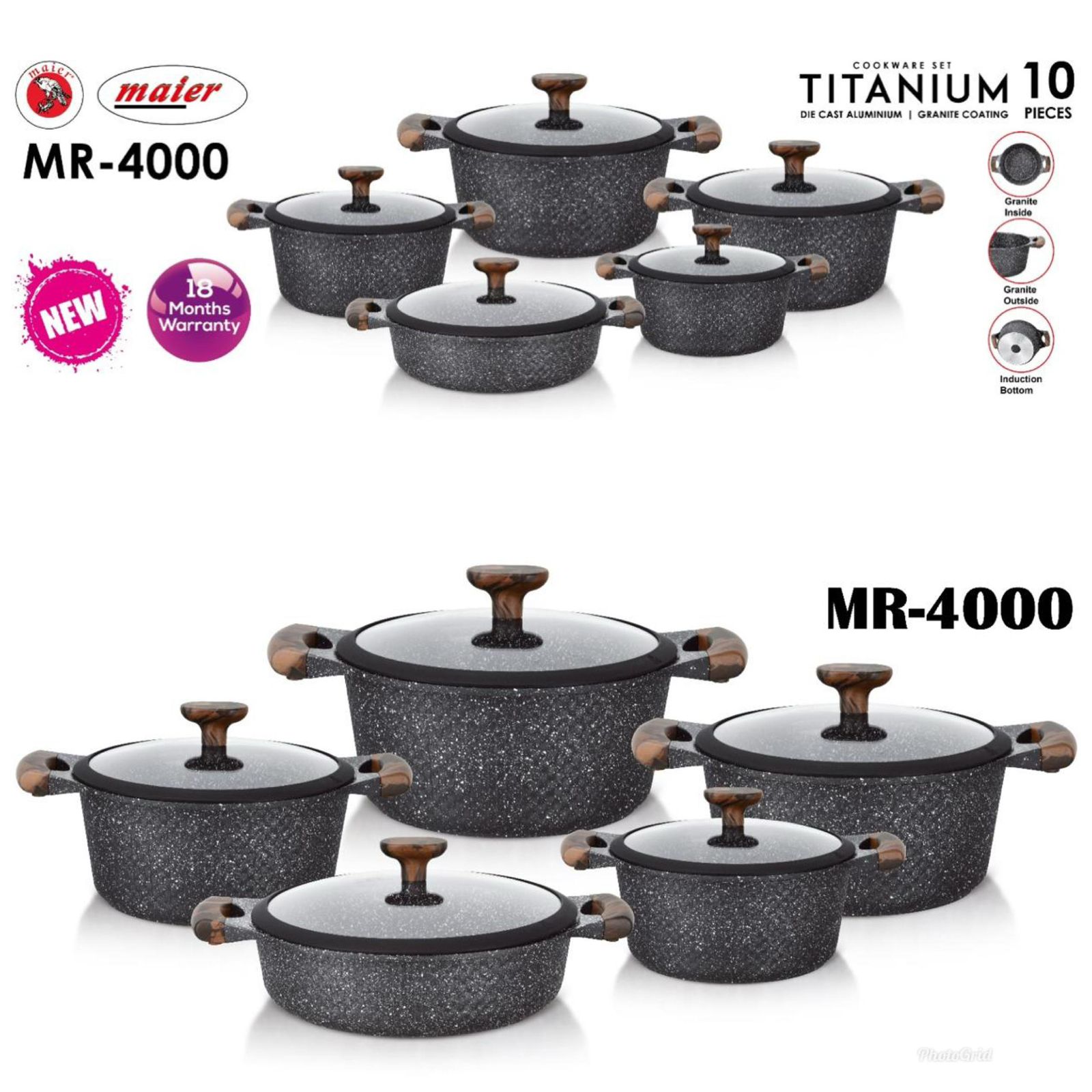 سرویس قابلمه 10 تیکه تیتانیوم برند مایر کد 4000 MR