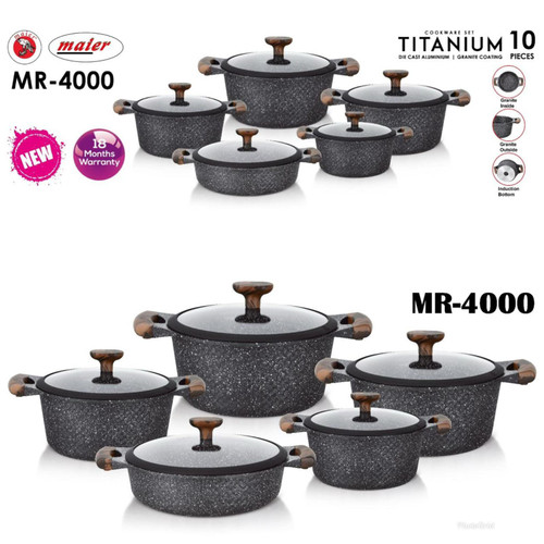 سرویس قابلمه 10 تیکه تیتانیوم برند مایر کد 4000 MR