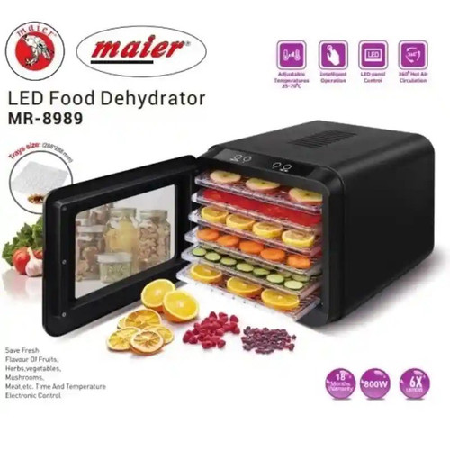 میوه خشک کن مایر مدل MR8989 با ۶ طبقه استیل ضد زنگ
