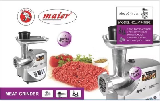 چرخ گوشت مایر مدل MR9092 با بدنه استیل ضد زنگ