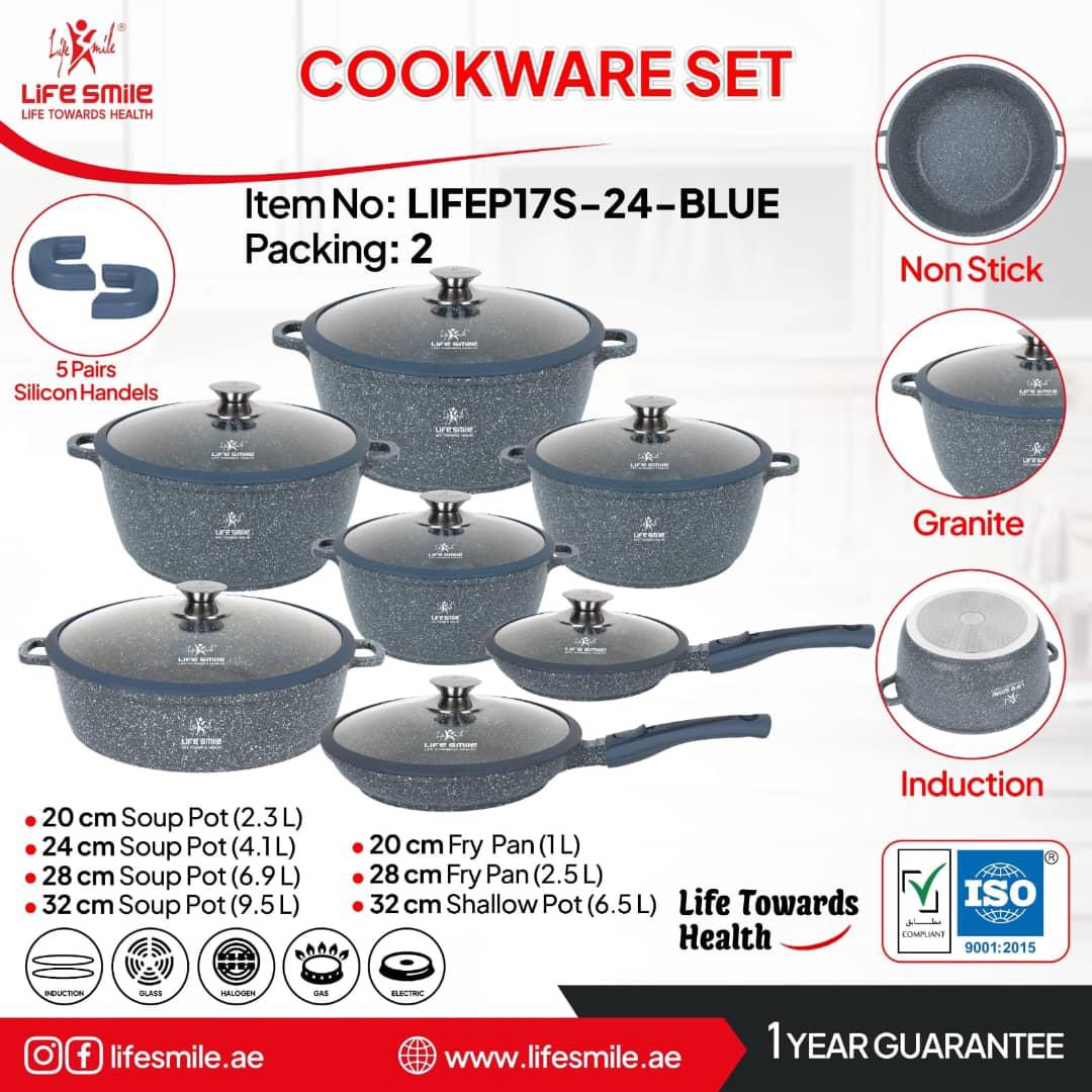 سرویس قابلمه لایف اسمایل مدل LIFEP17S-24 گرانیتی ۲۴ پارچه