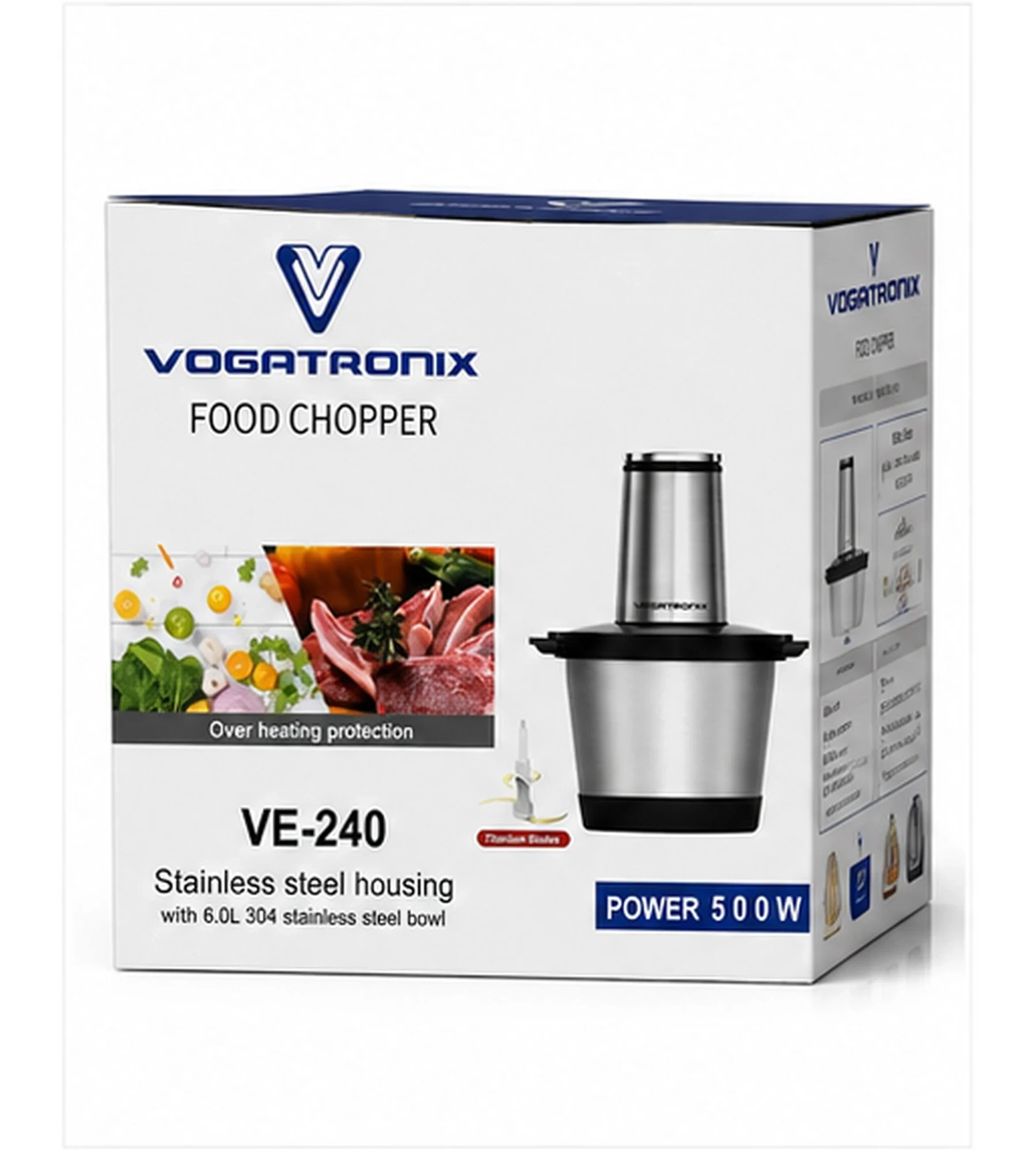 خردکن تمام استیل ووگاتی  ۶لیتر تیغه تتانیوم  مدل VE-240 قیمت ۳/۷۰۰ت